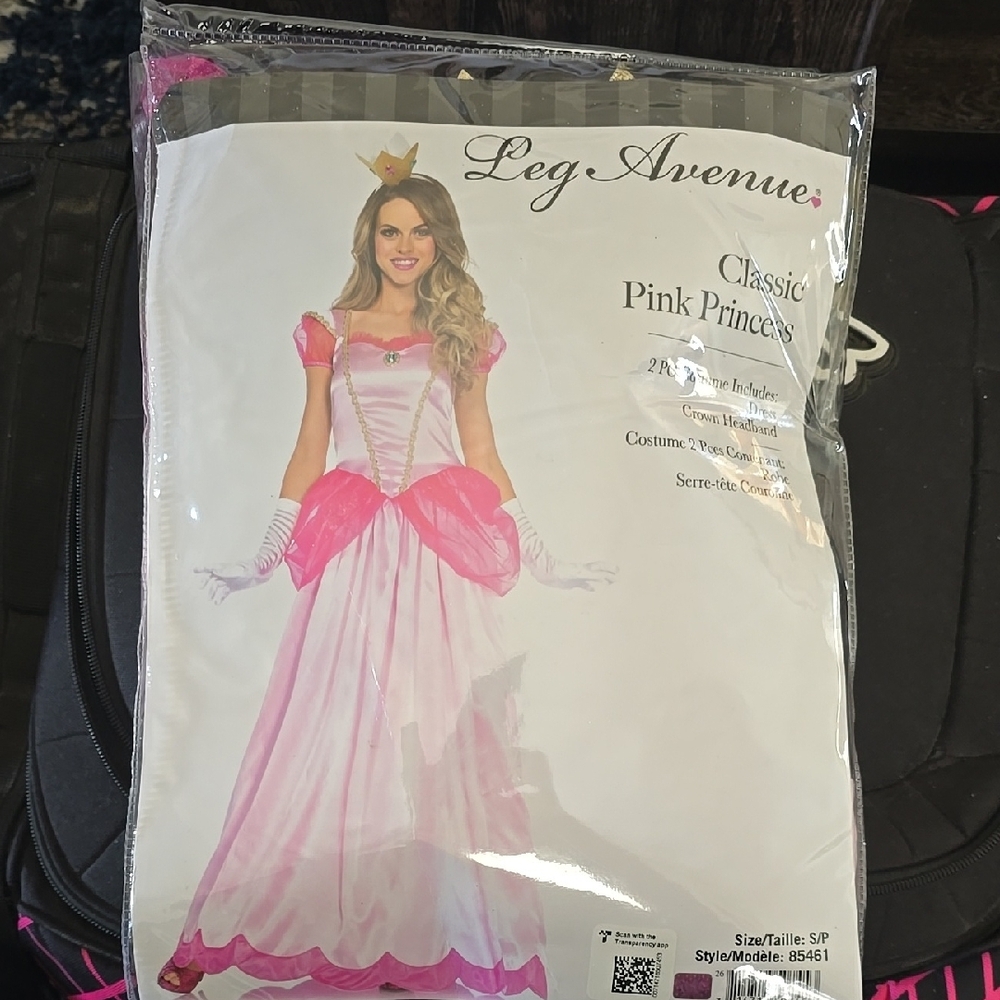 Leg Avenue Pink Theater Costume with Flowing Gown and Bright Bow